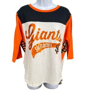 San Francisco Giants Women's Colorblock 3/4 Sleeve Shirt Hands‎ High Medium